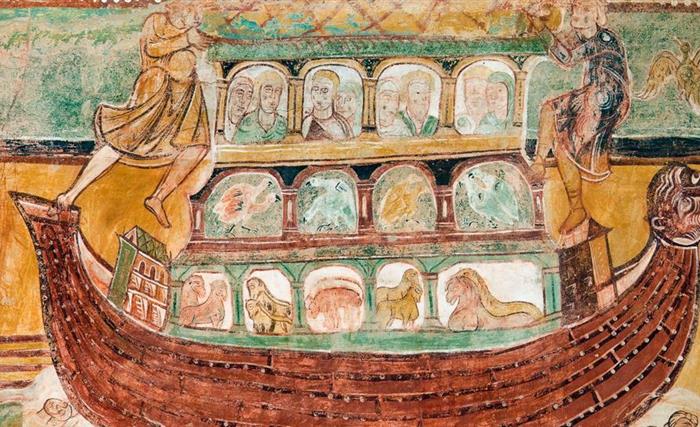 La fresque "l'Arche de Noé" de l'Abbaye de Saint-Savin