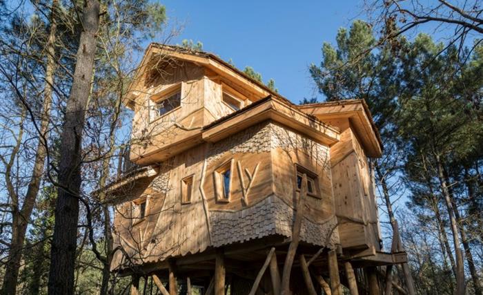 Cabane du Center Parcs du bois aux daims dans la Vienne, près du camping du Futur